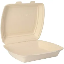 Nette 200 Bio Menüboxen Zuckerrohr natur ungeteilt 240x195x72mm