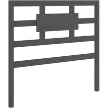 vidaXL Kopfteil Grau 80,5x4x100 cm Massivholz Kiefer