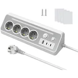 KS Mehrfachsteckdose mit Schalter,4-Fach Steckdosenleiste mit USB Und LED-Nachtlicht Tischsteckdose Ecksteckdose, überspannungsschutz Steckerleiste für Küche (1,5m)