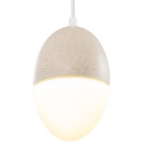 Paco Home Pendelleuchte »GREGG«, 1 flammig-flammig, LED, E27, Lampe Für Wohnzimmer Esszimmer Küche, Höhenverstellbar, beige