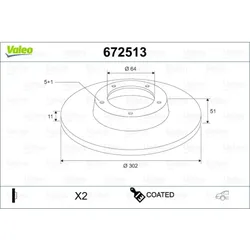 Bremsscheibe VALEO 672513 für Ford Land Rover Mondeo IV Turnier S-Max