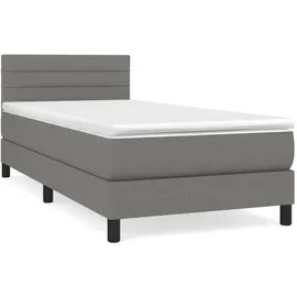 vidaXL Boxspringbett 100 x 200 cm Dunkelgrau