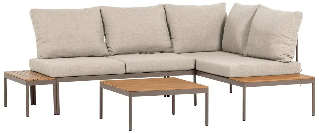 Garten-Set Zaro - Metall & Olefin-Stoff, Beige