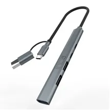 inca IUTP-06TX USB-C Hub 4-in-1 Aluminium 100 W PD + Silber