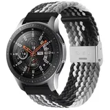 Sunicol Uhrenarmband 20mm/ 22mm, verstellbar, Nylon geflochten, Ersatzarmband mit Schließe grau 22mm