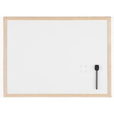 Bi-Office Budget Whiteboard mit Holzrahmen, magnetisch, 5 Größen wählbar, 60 x 45 cm