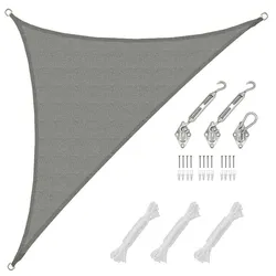 AMANKA 3,6x3,6x5,1 Sonnensegel Dreieckig Atmungsaktiv - Dreieck Segel mit Befestigung
