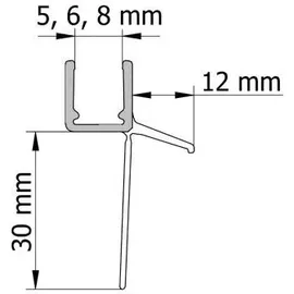 Schulte Duschdichtung 5+6+8 mm Länge 120 cm