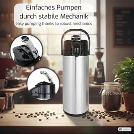 Saro Isolierpumpkanne silber 2,2 l
