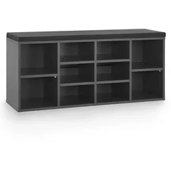 Schuhregal aus Holz 104 x 30 x 48 cm - Dunkelgrau