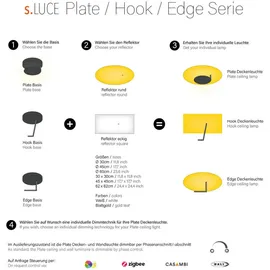s.luce LED Wand- und Deckenlampe Plate Blattgold / Ø 30cm