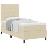 vidaXL Cremefarbenes Boxspringbett mit Matratze 80x200 cm Stoff