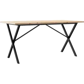 vidaXL Esstisch X-Gestell 140 x 75,5 x 80 cm braun