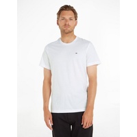 Tommy Jeans T-Shirt »TJM ESSENTIAL SOLID TEE«, Regular Fit mit Rundhalsausschnitt und dezenter Logo-Flag, Weiß - L