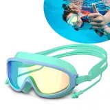 Awaken honest Taucherbrille Kinder mit Ohrstöpsel, Schwimmbrille Kinder für 4-12 Jahre, 180°Panorama HD Anti Nebel Anti-Leck für Jungen Mädchen Jugendliche