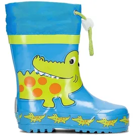 Playshoes Gummistiefel Krokodil Blau/Orange 26,5