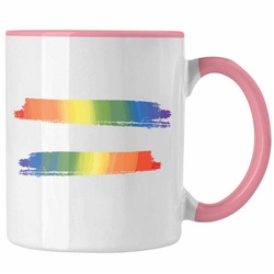 Trendation Tasse Trendation – Regenbogen Tasse Geschenk LGBT Schwule Lesben Transgender Grafik Pride rosa