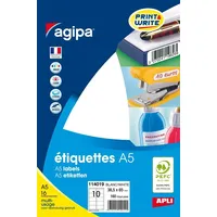 Agipa Universal-Etiketten, 38,5 x 65 mm, weiß