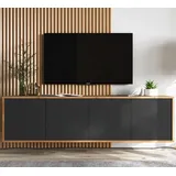 meble lindner Apollo2 TV-Schrank 150 cm Schwarz Matt