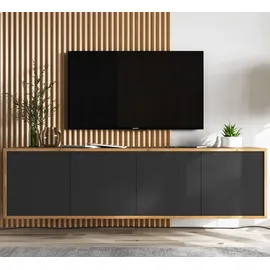 meble lindner Apollo2 TV-Schrank 150 cm Schwarz Matt
