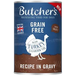 BUTCHER'S Original Rezept in Soße, Hundefutter, Stücke mit Truthahn in Soße, 400g