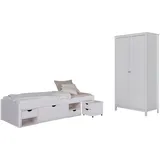 Mid.you Einzelzimmer, Weiß, Holz, Kiefer, massiv,teilmassiv, 1 Fächer, Lattenrost, Schlafzimmer, Komplette Schlafzimmer