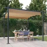 vidaXL Pavillon mit Ausziehbarem Dach 3 x 3 m taupe