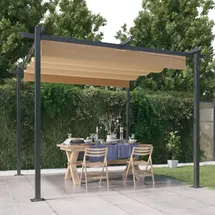 vidaXL Pavillon mit Ausziehbarem Dach 3 x 3 m taupe