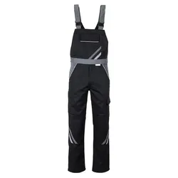 Latzhose "HIGHLINE" 285g/m2 Canvas-Besatz - 90 - schwarz/schiefer/zink