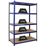 Proregal Schwerlastregal Taurus HxBxT 180 x 120 x 60 cm Fachlast 175 kg Blau Metall, Rechteckig, 120x180x60 Freizeit, Heimwerken, Werkstatt, Schwerlastregale