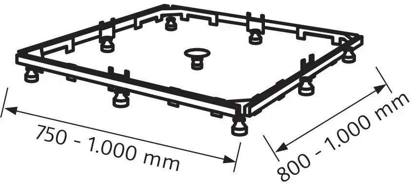 HSK Montagerahmen, für Acryl-Duschwannen 75 x 80 bis 100 x 100, 590100 590100
