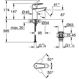 Grohe BauEdge Einhandmischer Chrom