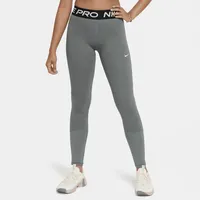 Nike Pro Dri-FIT Leggings Kinder Carbon Heather/White XL