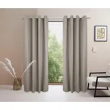 MY HOME Vorhang MY HOME "Raja" Gr. 1, grau (taube), B:140cm H:145cm, Polyester, Recyceltes Material, Gardinen, Blickdichtes Material, Einfache Montage, Pflegeleicht, Ösen Aufhängung