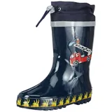 Playshoes Gummistiefel, Feuerwehr aus Naturkautschuk, mit Reflektor Marine, 32/33