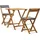 vidaXL Bistro-Set 3-tlg. natur klappbar inkl. Kissen