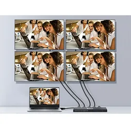 Equip 332717 HDMI Splitter 2.0 4 Port Ultra Slim 4K/60Hz schwarz, Aluminium, 5 V, 1 A