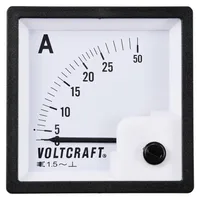 VOLTCRAFT AM-72X72/25A AM-72X72/25A Analog-Einbaumessgerät AM-72X72/25A 25A Dreheisen