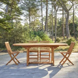 Tikamoon Gartentisch Oval 180 x 75 x 100 cm Braun/Silber