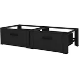 ML-Design Doppel Waschmaschinen Untergestell mit 2 Schubladen, Schwarz, 128x53,5x31,5 cm