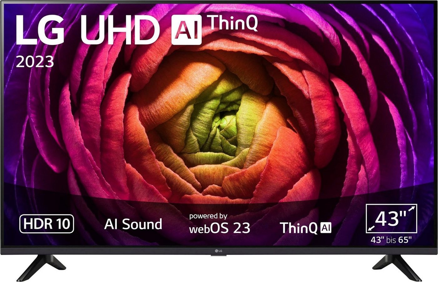 LG 43UR73006LA LCD-LED Fernseher (108 cm/43 Zoll, 4K Ultra HD, Smart-TV, UHD,α5 Gen6 4K AI-Prozessor,Direct LED,AI Sound,WebOS 23) schwarz