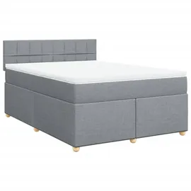 vidaXL Boxspringbett 140 x 200 cm Hellgrau