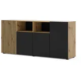 BIM Furniture Auris 180 x 82 x 42 cm Artisan Eiche / Schwarz Matt