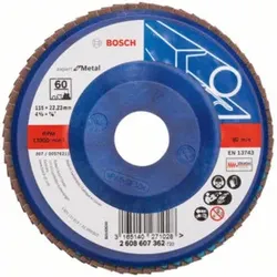 Bosch Fächerschleifscheibe X551, Expert for Metal, gerade, 115 x 22,23 mm, 60, Kunst.