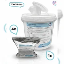 Blanc HYGIENIC Desinfektionsmitteltücher im Eimer, 700 Tücher getränkt in Desinfektion ALKOHOLISCH (1 Eimer inkl. 5 Rollen je 140 Tücher)