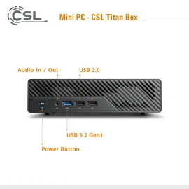 CSL Mini-PC TitanBox Intel Core i9 12900H 4,0 GHz 96 GB RAM 4000 GB SSD Intel Iris Windows 11 Home