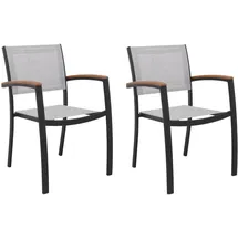 Outdoor Edge KINGSBURY Gartenstuhl 55 x 48 x 85 cm schwarz/grau 2 St.