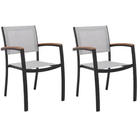 Outdoor Edge KINGSBURY Gartenstuhl 55 x 48 x 85 cm schwarz/grau 2 St.