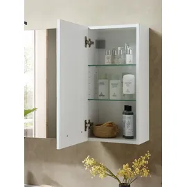 Saphir Hängeschrank Quickset 500, Badschrank 32,4 cm, 1 Tür, 2 Einlegeboden Badezimmer-Hängeschrank, Wandschrank weiß