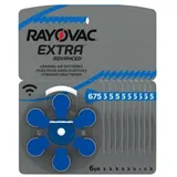 60x Rayovac Hörgerätebatterie Zinc Air, 675, 1.4V Extra Advanced 10x 6 Blister